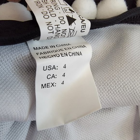 Women's Mesh Striped High Waist Bikini Set Tassel Trim Top Halter Straps NWT - Picture 7 of 9